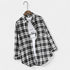  Gleame.-Blazers & Blouses-Gleame Blouse - Geruite dames blouse met lange mouwen