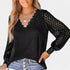Gleame.-Blazers & Blouses-Gleame Casual Shirt - Dames langwerpige V-hals met lange mouwen