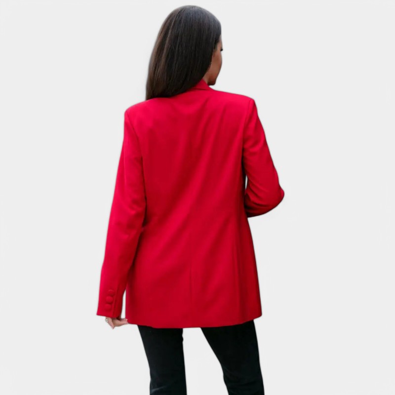 Gleame.-Blazers &amp; Blouses-Gleame Pak - Vrouwelijk pak met lange mouwen en dubbele knopen