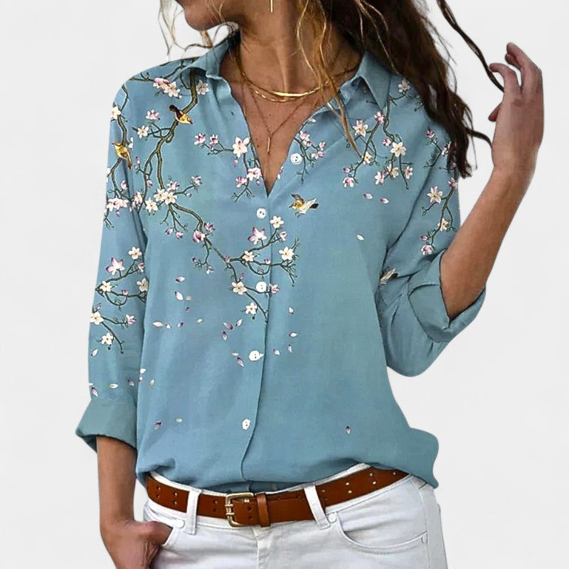 Gleame.-Blazers &amp; Blouses-Gleame Shirt - Dames langwerpige losse shirt voor elke gelegenheid