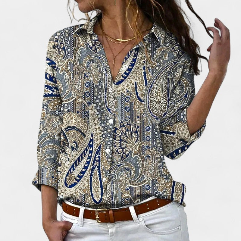 Gleame.-Blazers &amp; Blouses-Gleame Shirt - Dames langwerpige losse shirt voor elke gelegenheid