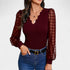 Gleame.-Blazers & Blouses-Gleame T-shirt - V-hals lange mouw slim fit voor dames