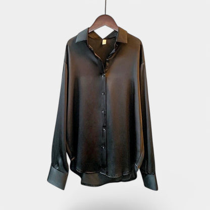 Gleame.-Blazers &amp; Blouses-Gleame Top - Elegante gebreide cardigan met knopen en kraag
