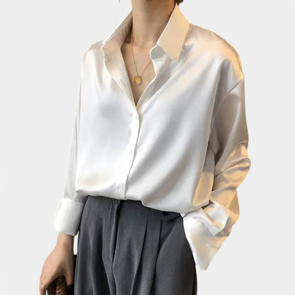 Gleame.-Blazers &amp; Blouses-Gleame Top - Elegante gebreide cardigan met knopen en kraag