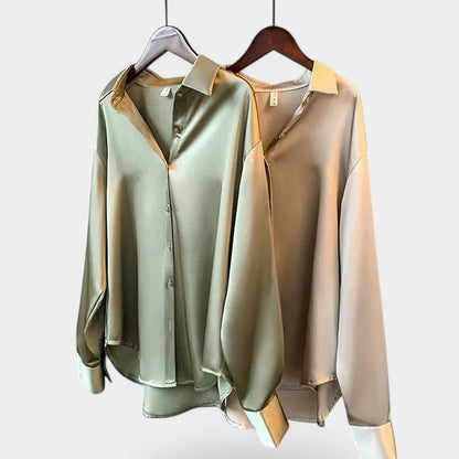 Gleame.-Blazers &amp; Blouses-Gleame Top - Elegante gebreide cardigan met knopen en kraag