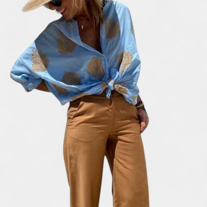 Gleame.-Blazers &amp; Blouses-Gleame Tops - Casual losse tops met lange mouwen voor vrouwen