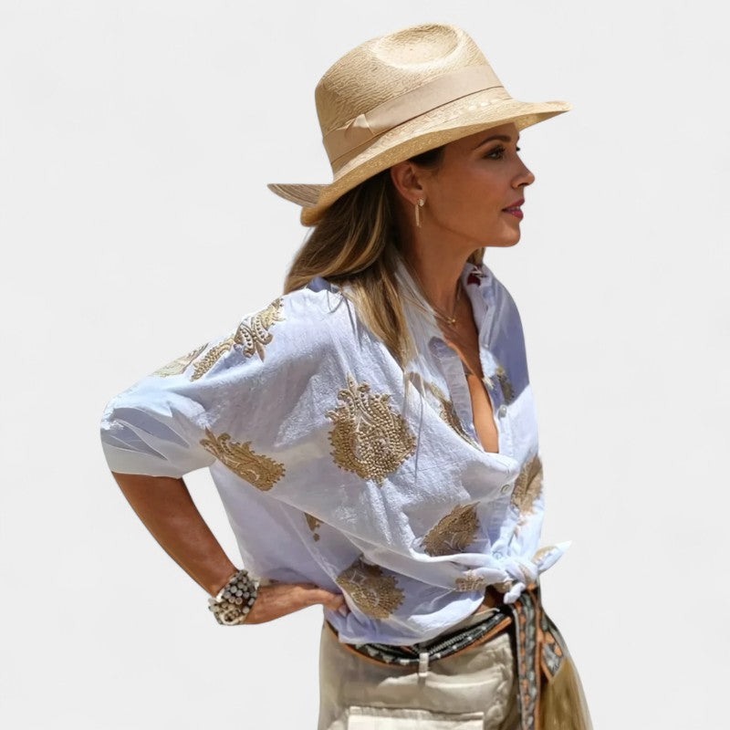 Gleame.-Blazers &amp; Blouses-Gleame Tops - Casual losse tops met lange mouwen voor vrouwen