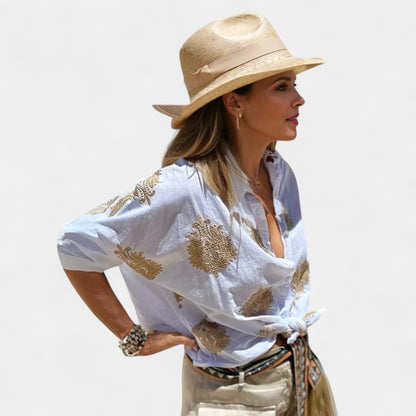 Gleame.-Blazers &amp; Blouses-Gleame Tops - Casual losse tops met lange mouwen voor vrouwen