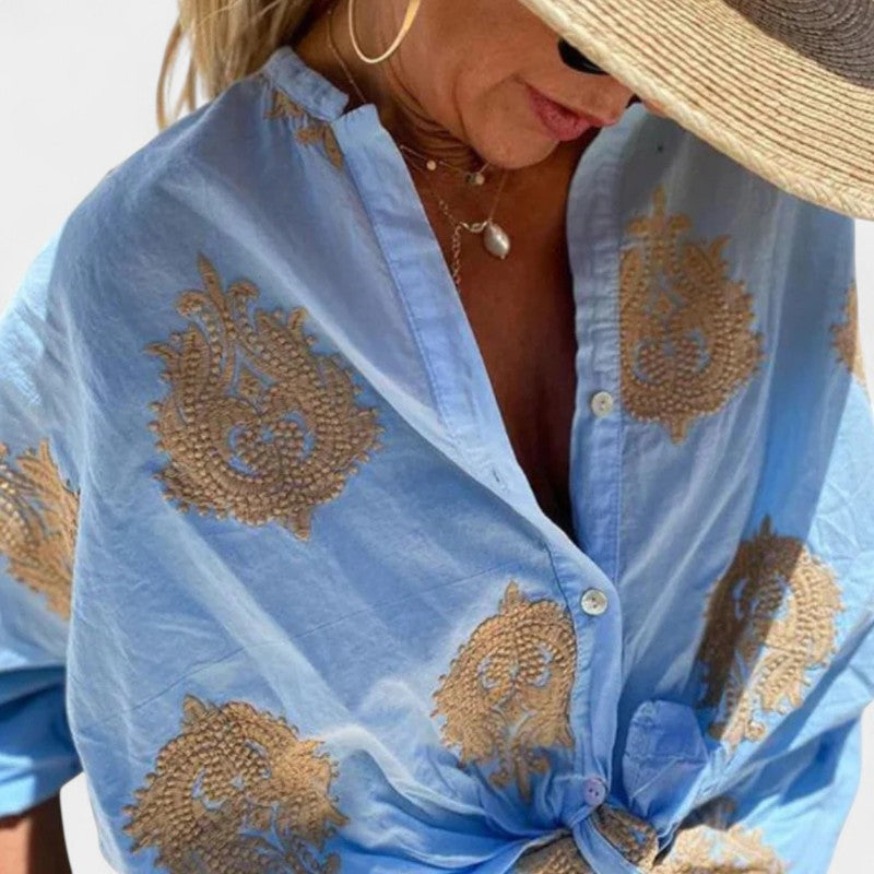 Gleame.-Blazers &amp; Blouses-Gleame Tops - Casual losse tops met lange mouwen voor vrouwen