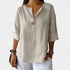 Gleame.-Blazers & Blouses-Gleame Tops - Losse V-hals knoop tops voor dames