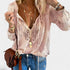 Gleame.-Blazers & Blouses-Gleame Tops - V-hals casual losse tops voor vrouwen