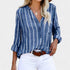 Gleame.-Blazers & Blouses-Gleame Tops - V-neck langemouwige casual tops voor vrouwen