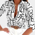 Gleame.-Blouses & Shirts-Gleame Blouse - Dames blouse met korte mouwen en opvallend grafisch patroon