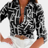 Gleame.-Blouses & Shirts-Gleame Blouse - Dames blouse met korte mouwen en opvallend grafisch patroon