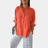 Gleame.-Blouses & Shirts-Gleame Blouse - stijlvolle linnen blouse met knoopsluiting en lange mouwen