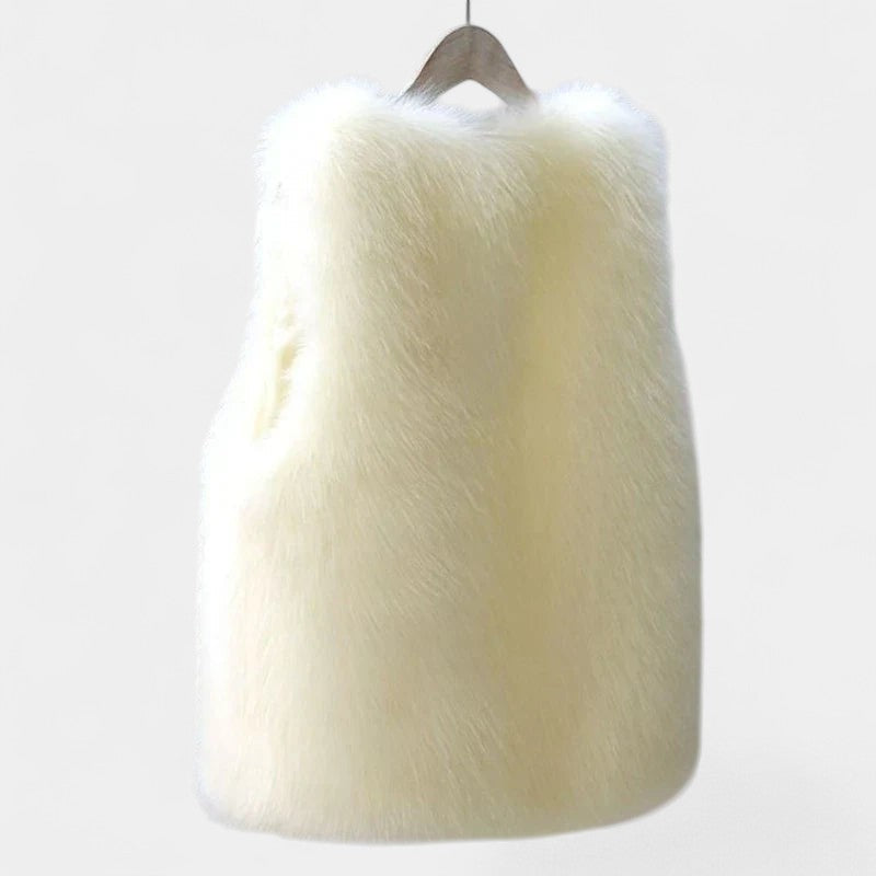 Gleame.-Bodywarmer-Gleame | Dames Imitatiebont Bodywarmer zonder Mouwen met Voering