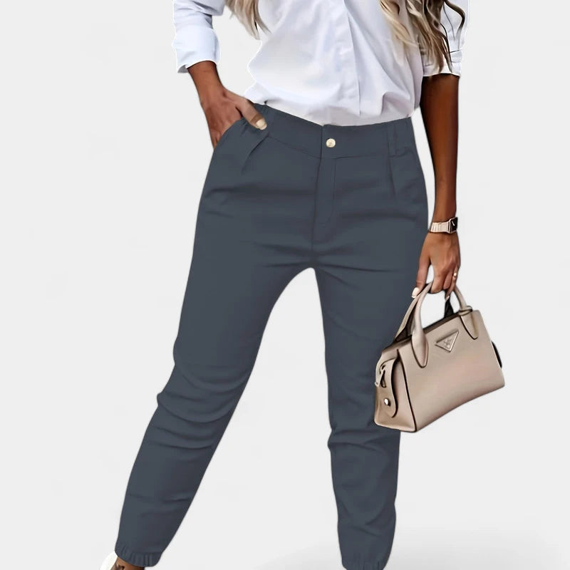 Gleame.-Broeken-Gleame Broek - Casual slim-fit broek met hoge taille voor dames