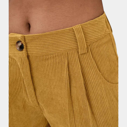 Gleame.-Broeken-Gleame Broek - Elegante plus size corduroy broek met hoge taille