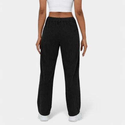 Gleame.-Broeken-Gleame Broek - Elegante plus size corduroy broek met hoge taille