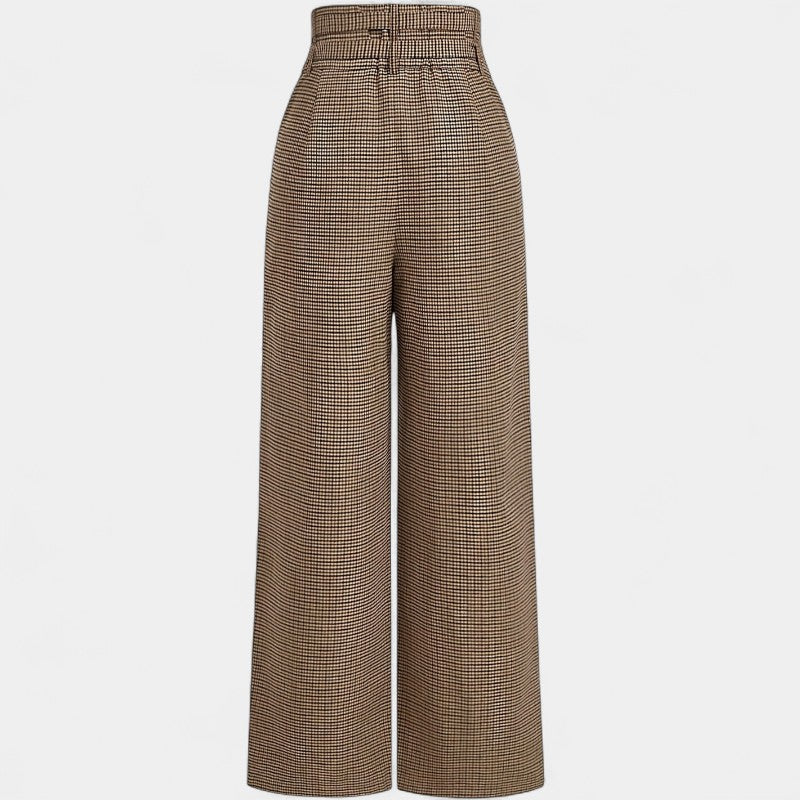 Gleame.-Broeken-Gleame Broek - Elegante wijde leg high-waisted casual broek