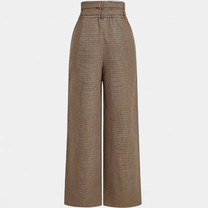 Gleame.-Broeken-Gleame Broek - Elegante wijde leg high-waisted casual broek