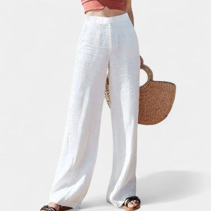 Gleame.-Broeken-Gleame Casual broek - Hoge taille wijde pijpen voor dames
