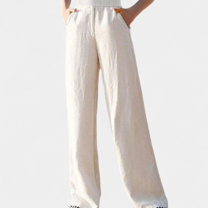 Gleame.-Broeken-Gleame Casual broek - Hoge taille wijde pijpen voor dames