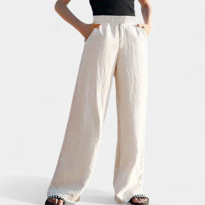 Gleame.-Broeken-Gleame Casual broek - Hoge taille wijde pijpen voor dames