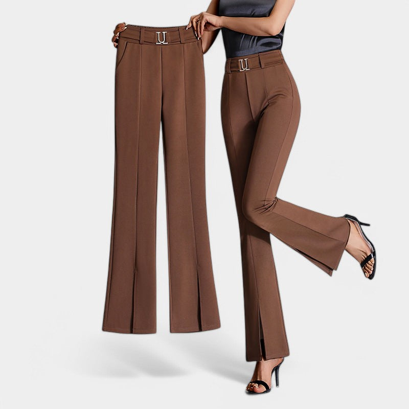 Gleame.-Broeken-Gleame Flared Broek - Luxe en speels voor een trendy uitstraling
