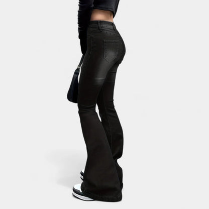 Gleame.-Broeken-Gleame Jeans - High-stretch retro flare jeans voor dames