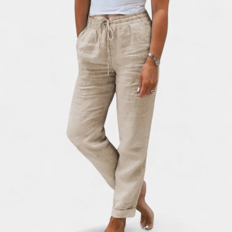 Gleame Lange Broek - Dames katoen linnen casual broek