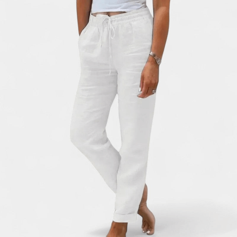 Gleame Lange Broek - Dames katoen linnen casual broek
