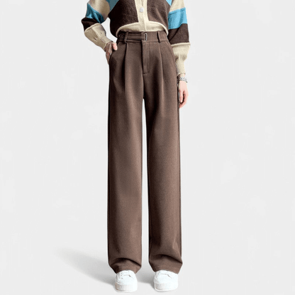 Gleame Pantalon - Dames lange broek met hoge taille