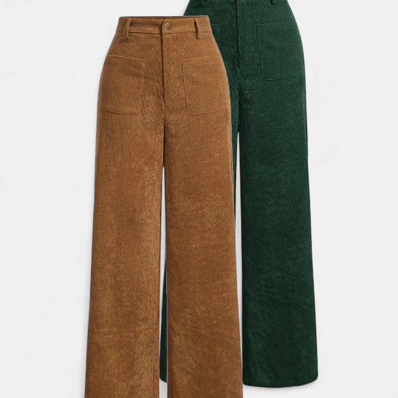  Gleame.-Broeken-Gleame broek - casual high waist rechte broek met zakken