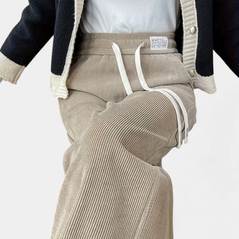  Gleame.-Broeken-Gleame broek - wijde broek met alfabetprint en elegant