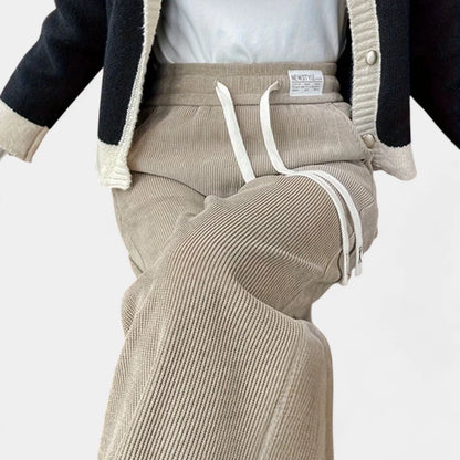  Gleame.-Broeken-Gleame broek - wijde broek met alfabetprint en elegant