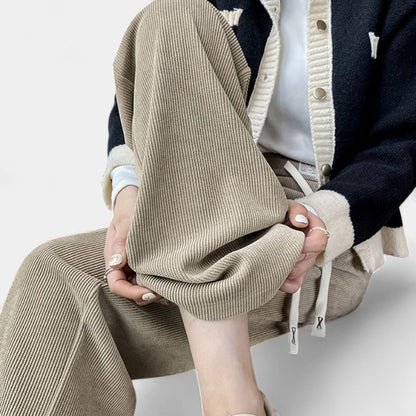  Gleame.-Broeken-Gleame broek - wijde broek met alfabetprint en elegant