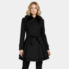 Gleame.-Coat-Gleame | Dames mantel met ceintuur en imitatiebontkraag