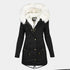 Gleame.-Coat-Gleame Lange jas – Warme damesjas met imitatiebontkraag