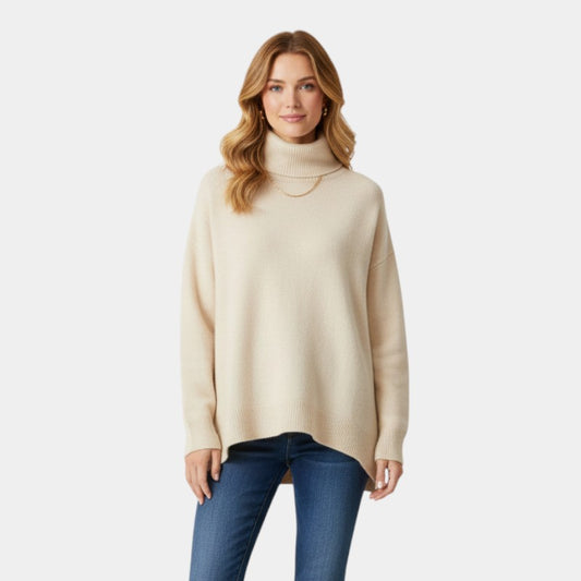 Gleame.-Dames trui-Gleame | Dames Gebreide Trui met Col in Ruim Model