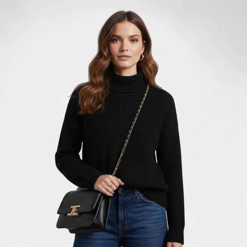 Gleame.-Dames trui-Gleame | Dames Gebreide Trui met Col in Ruim Model