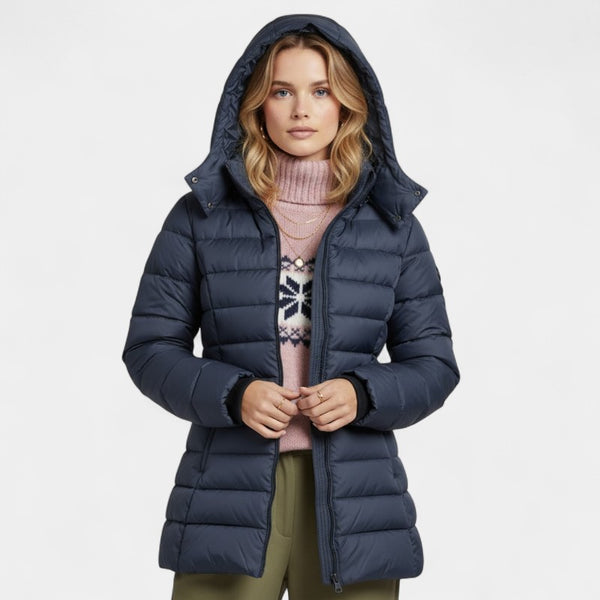 Gleame.-Damesjas-Gleame | Dames Gewatteerde Jas met Capuchon en Ritssluiting
