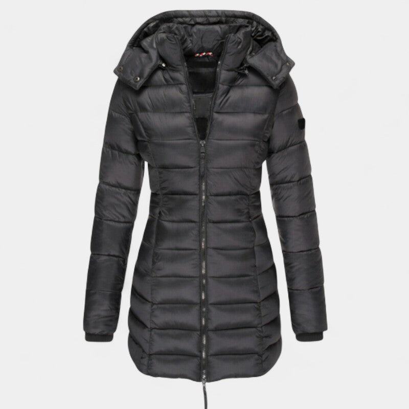 Gleame.-Damesjas-Gleame | Dames Gewatteerde Jas met Capuchon en Ritssluiting