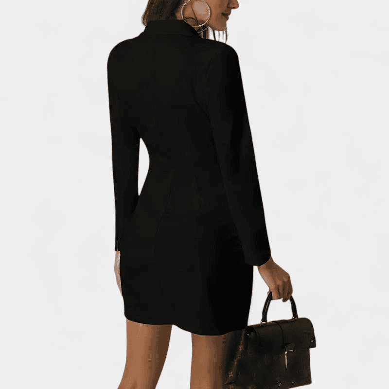 Gleame.-Dress-Gleame blazerjurk - elegante double-breasted blazerjurk met v-hals voor dames