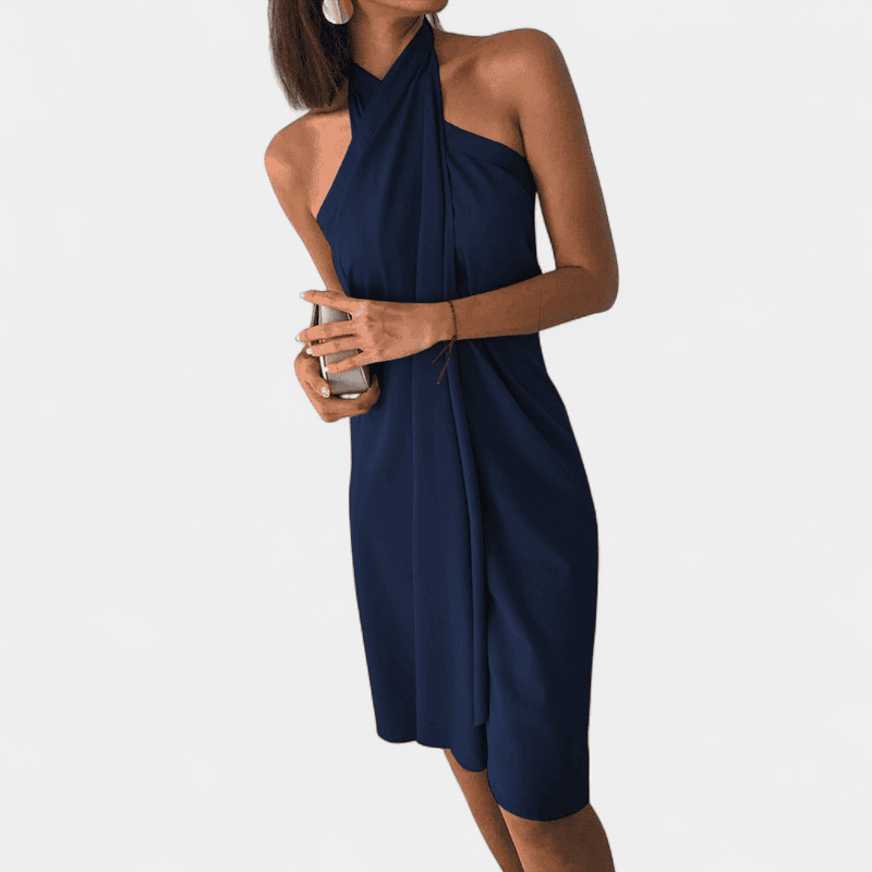 Gleame.-Dress-Gleame jurk - elegante halterjurk met klassieke stijl voor dames