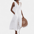 Gleame.-Dress-Gleame jurk - lichte mouwloze jurk met v-hals en knoopsluiting voor dames