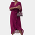 Gleame.-Dresses-Gleame Lange Jurk - Elegante chiffon midi dress met halflange mouwen