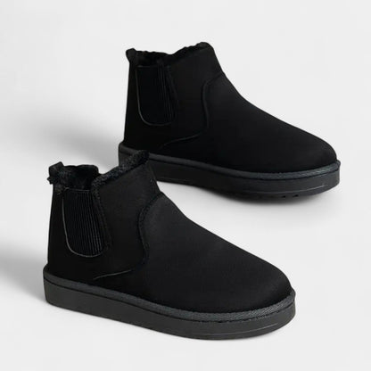 Gleame.-Enkellaars-Gleame | Dames Gevoerde Enkellaarzen met Plateauzool en Elastische Inzet