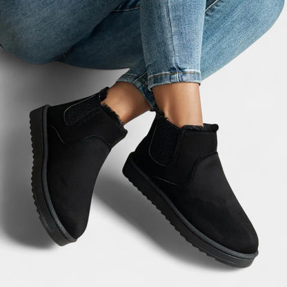 Gleame.-Enkellaars-Gleame | Dames Gevoerde Enkellaarzen met Plateauzool en Elastische Inzet