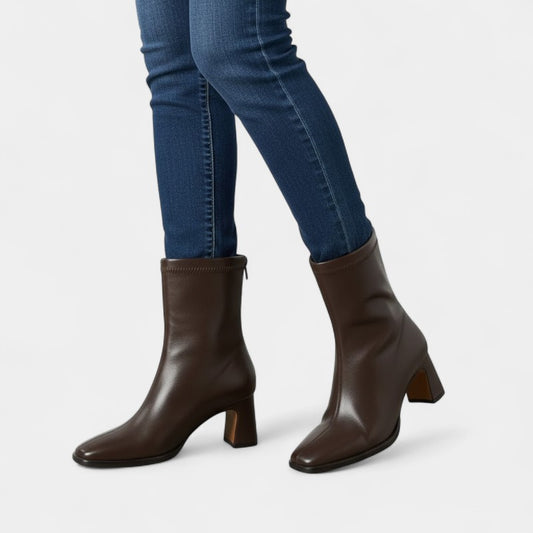 Gleame.-Enkellaars-Gleame | Enkellaarsjes Dames Vierkante Neus Blokhak